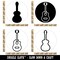 Guitar Outline Solid Circle Musical Instrument Rubber Stamp Set for Stamping Crafting Planners